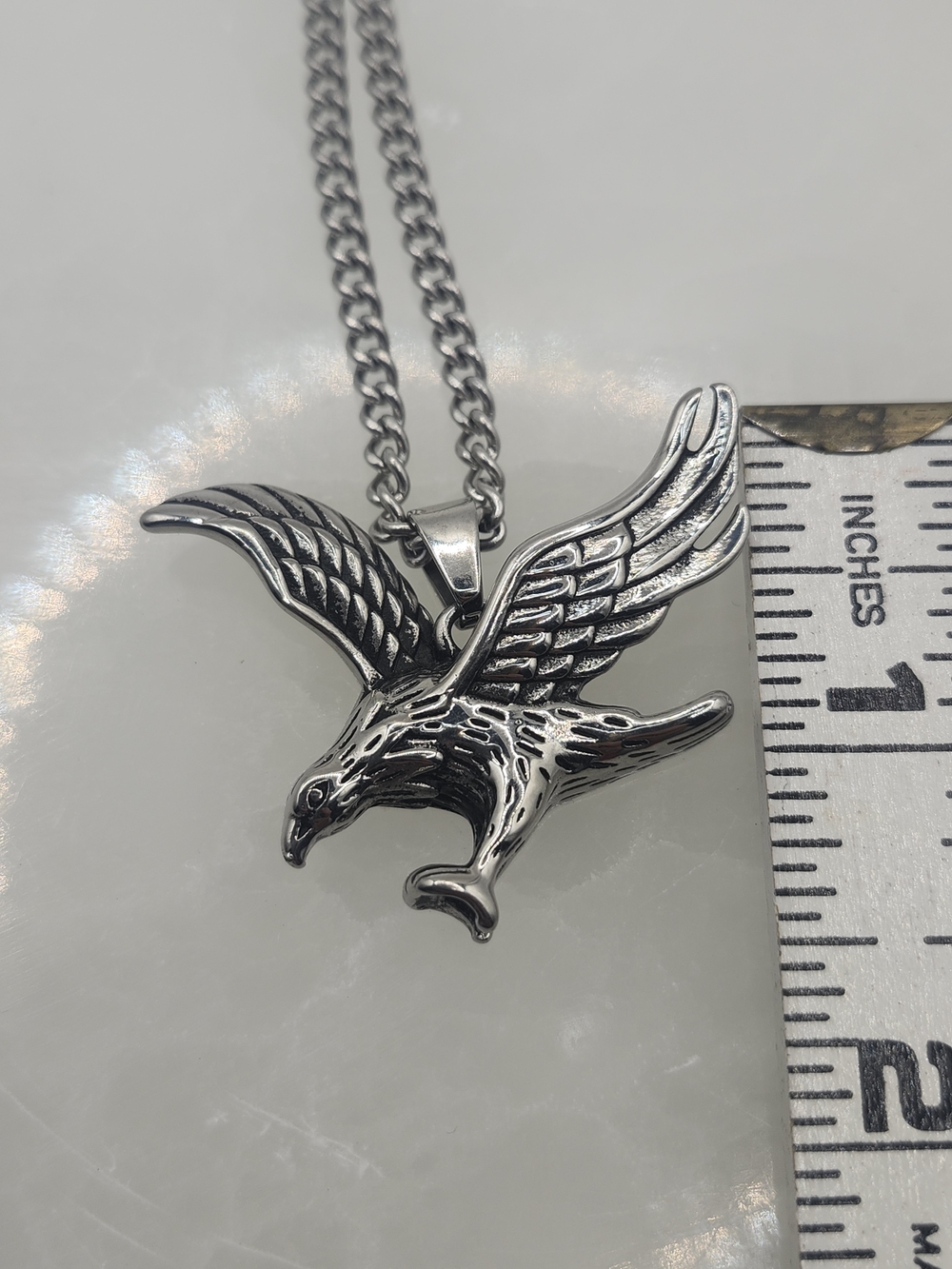 Silver Eagle Pendant Necklace for Men